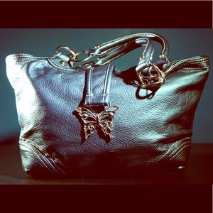 Reversible Teal & Floral Pattern Handbag